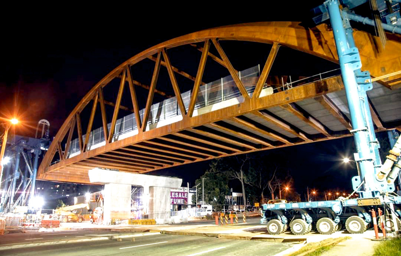 Main arch installation case civil and structural engineering project parramatta light rail
