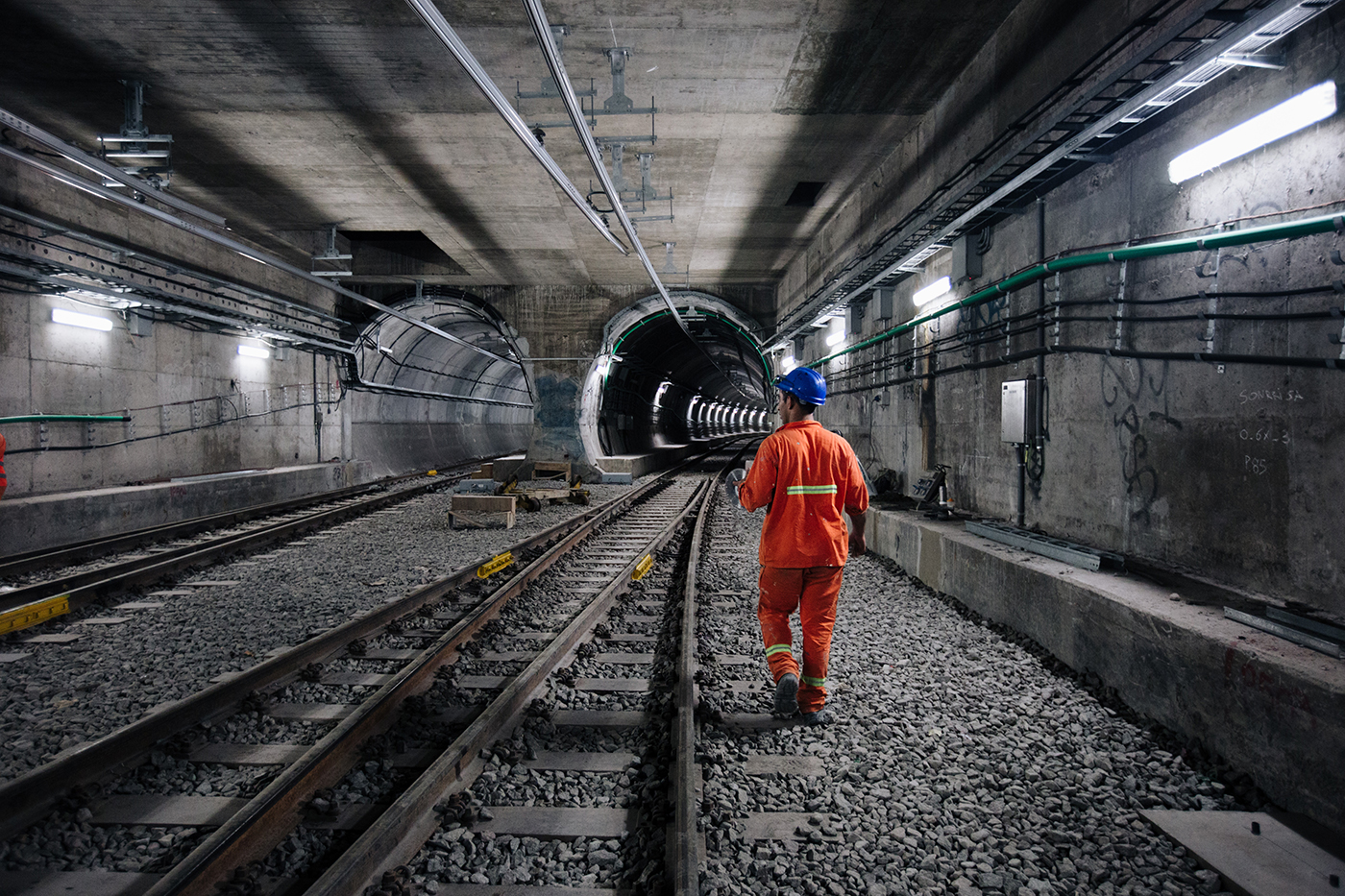 Railway tunnel Workers underground case civil and structural engineering project melbourne metro