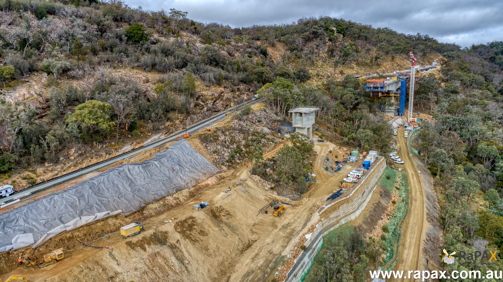 View from above case civil and structural engineering project bolivia hill bridge