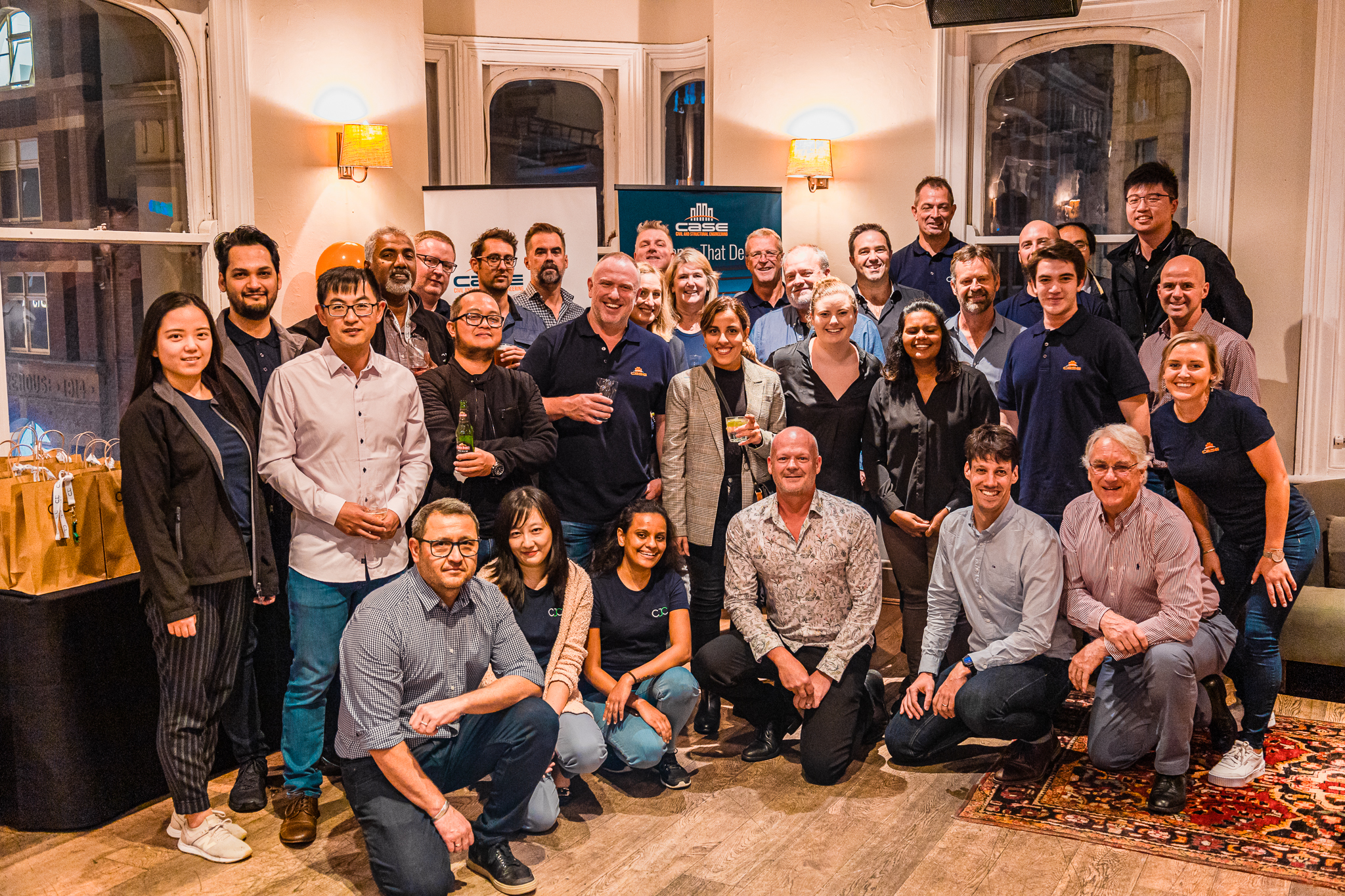 CaSE civil and structural engineering team photo at anniversary event